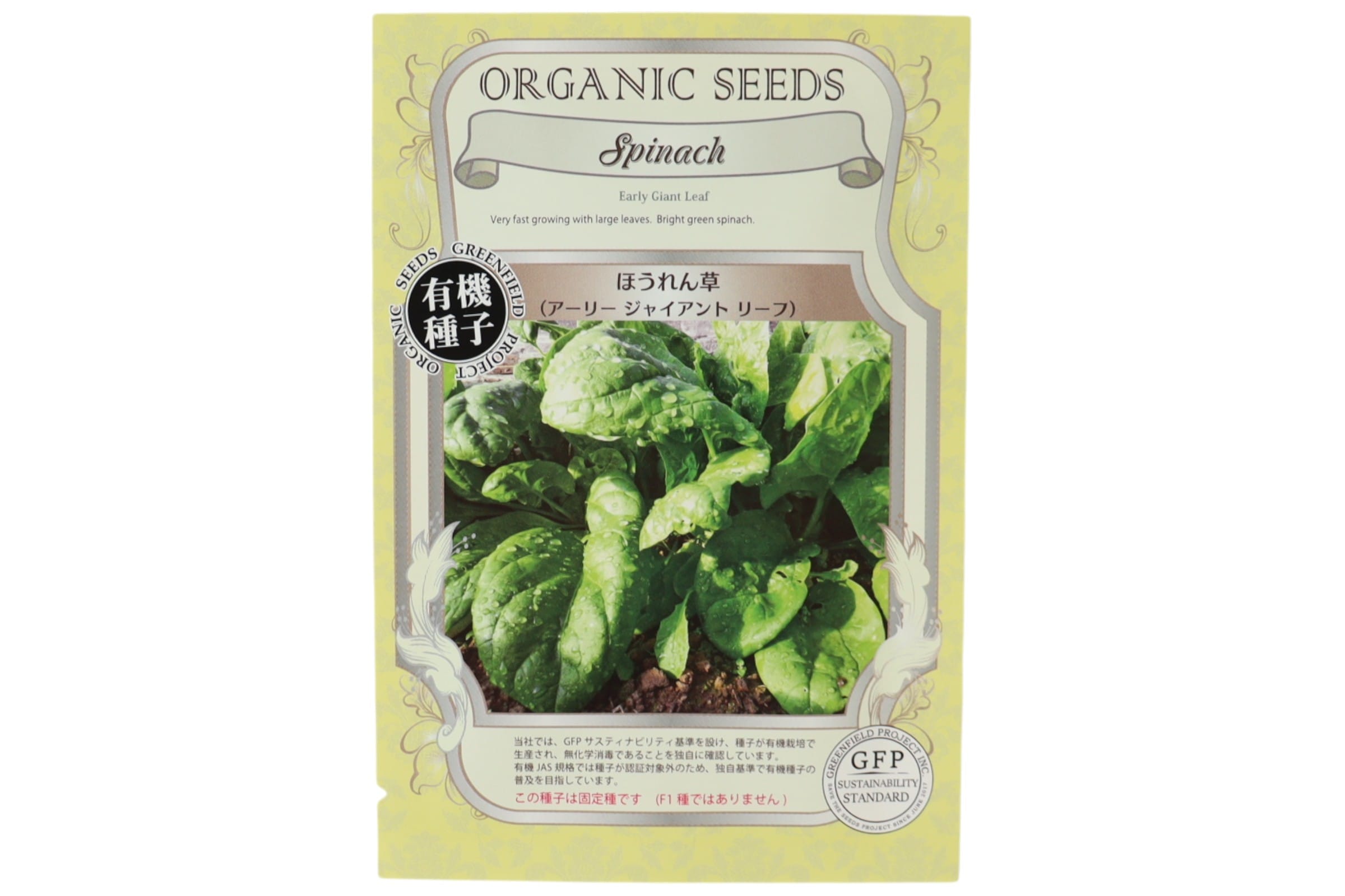 野菜タネ　ほうれん草　アーリージャイアントリーフ