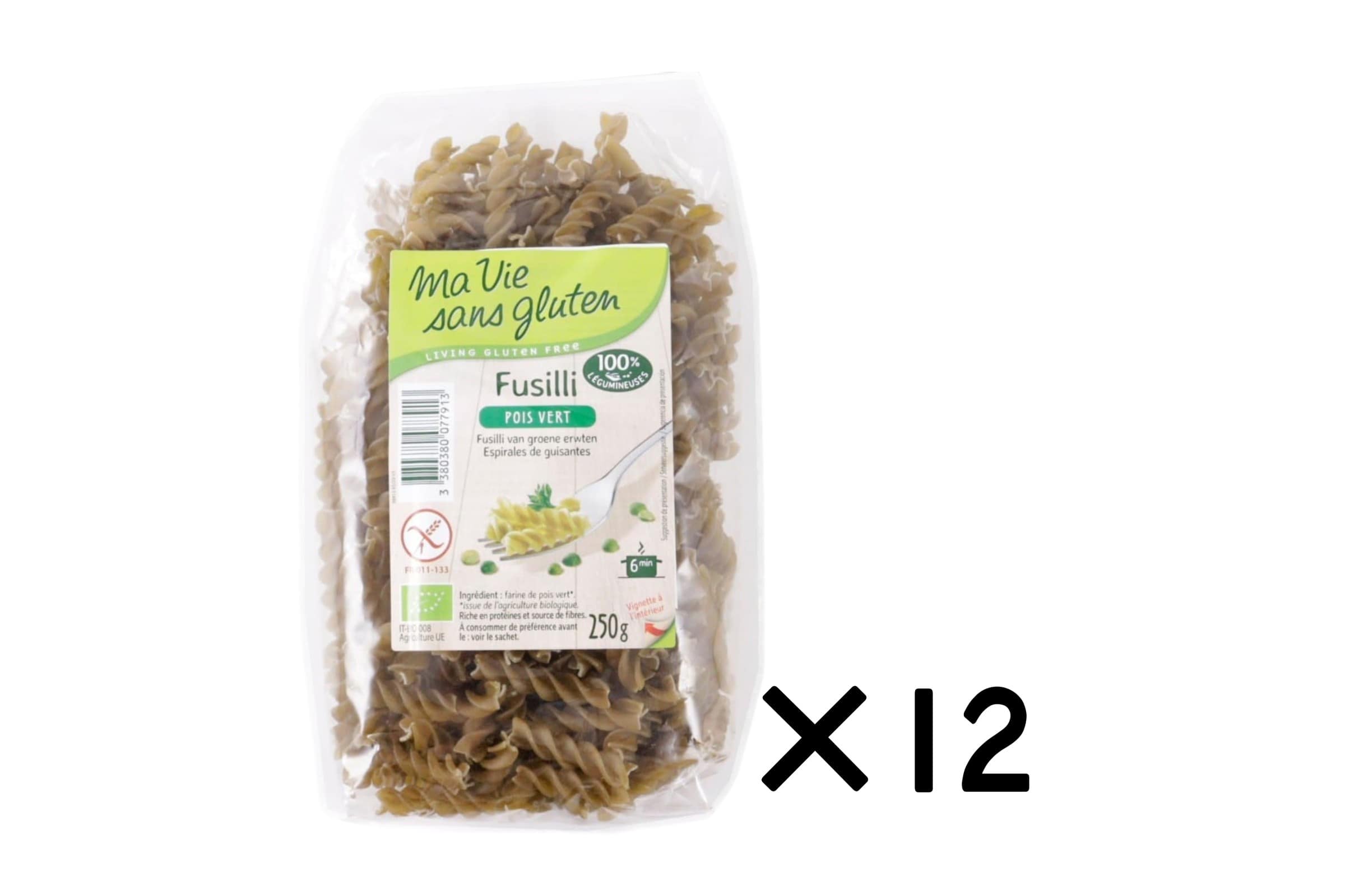 【送料無料】オーガニックグリーンピースのフジッリ12点セット