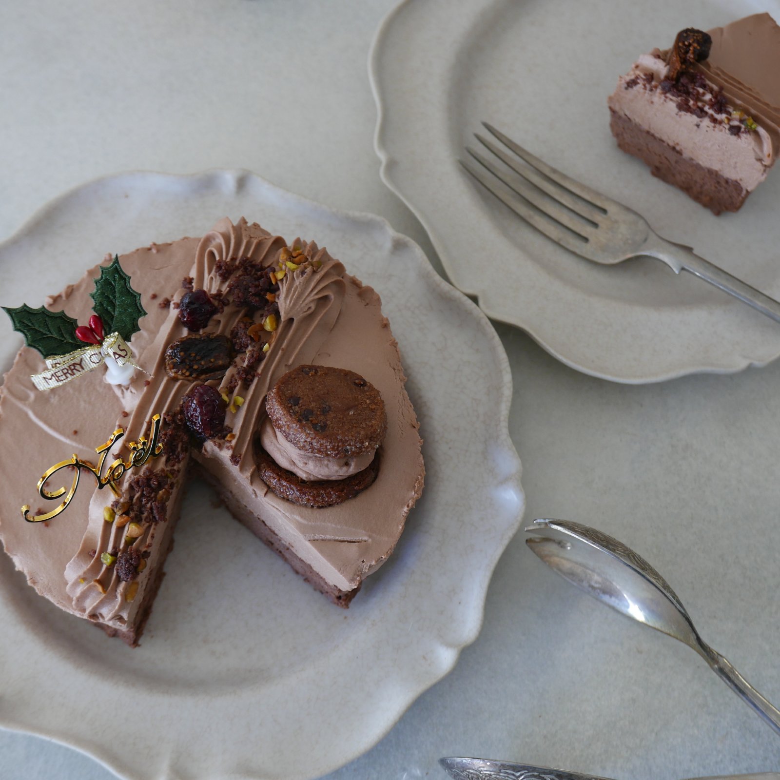 Wショコラのクリスマスチーズケーキ