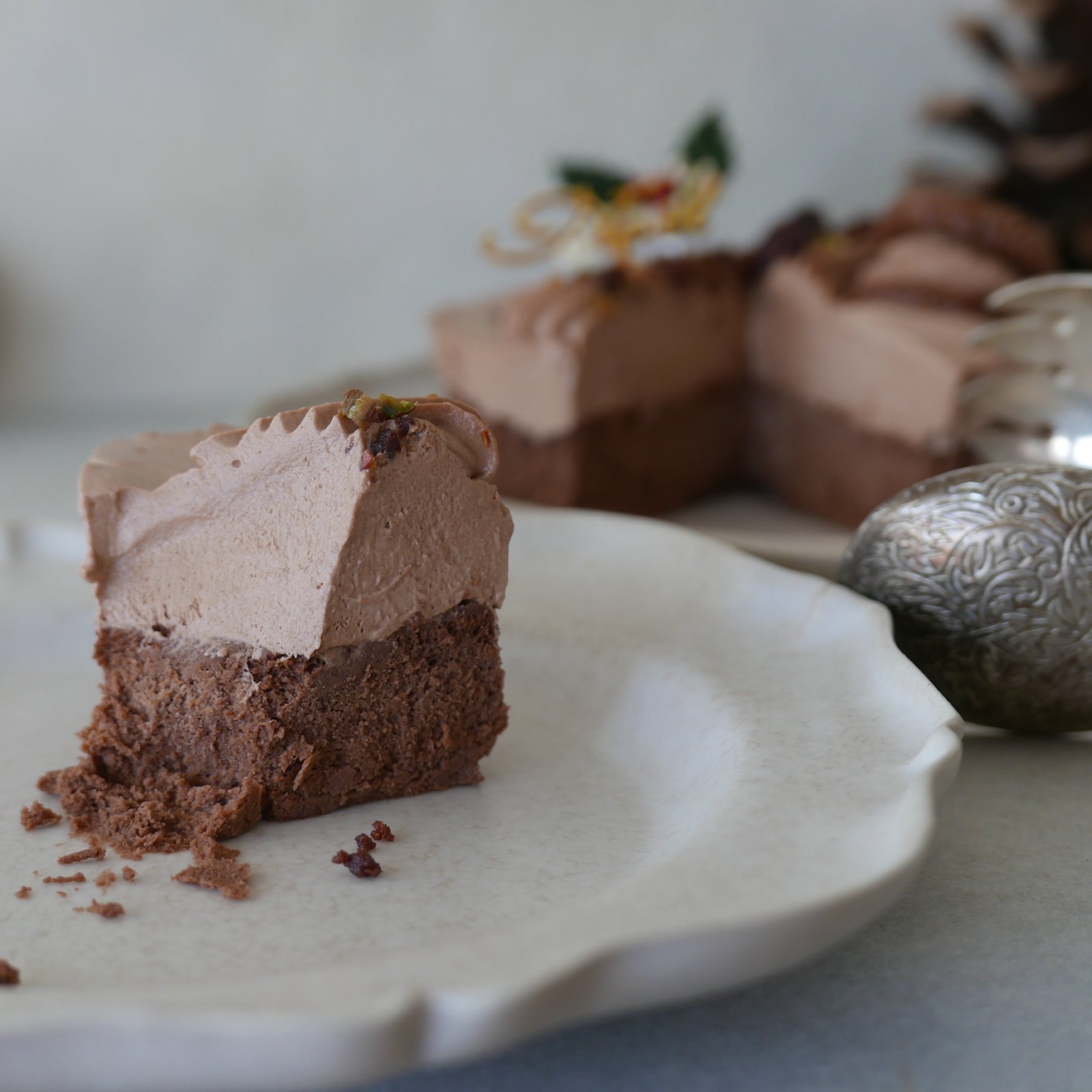 Wショコラのクリスマスチーズケーキ