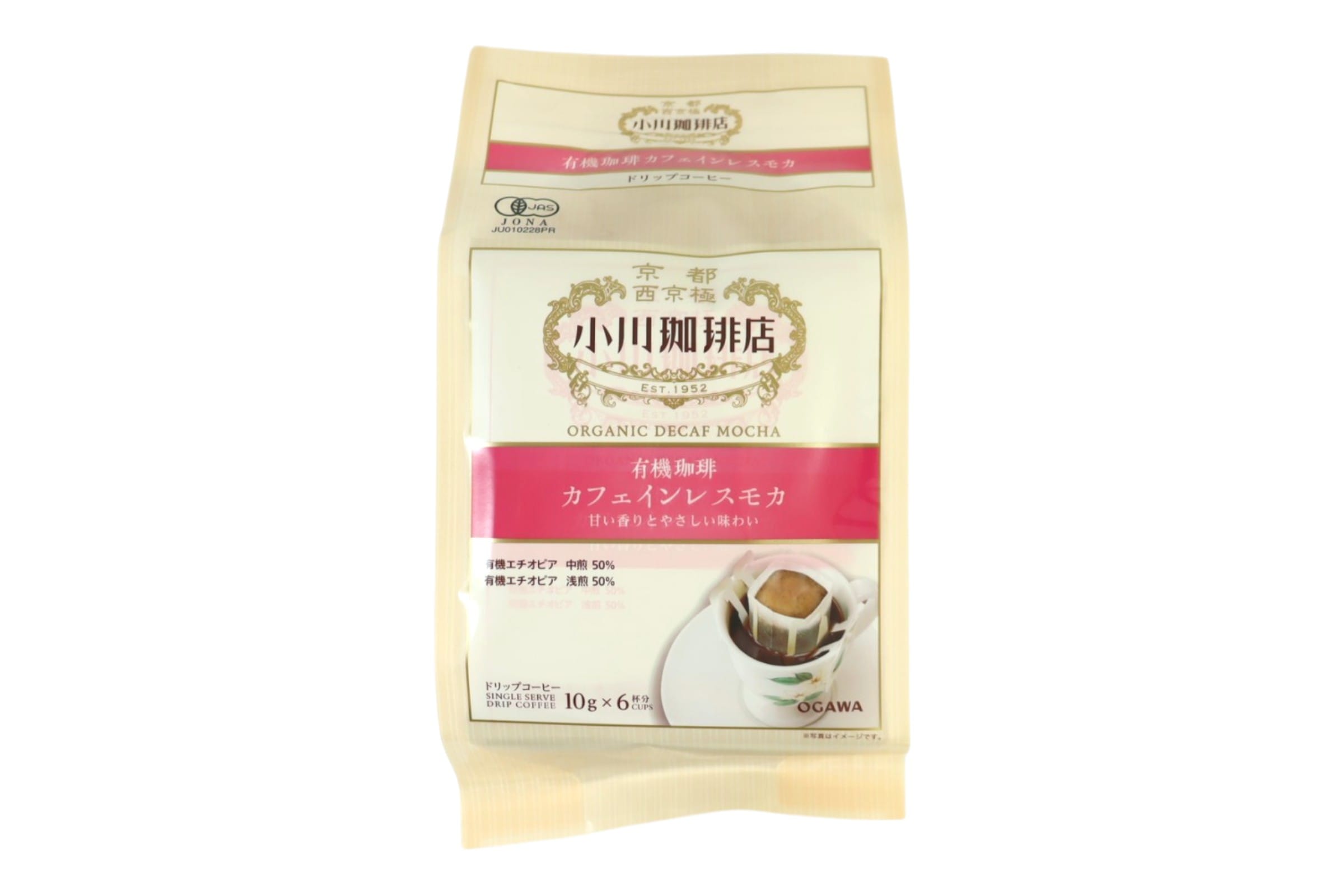 小川珈琲店 有機珈琲 カフェインレスモカ ドリップコーヒー